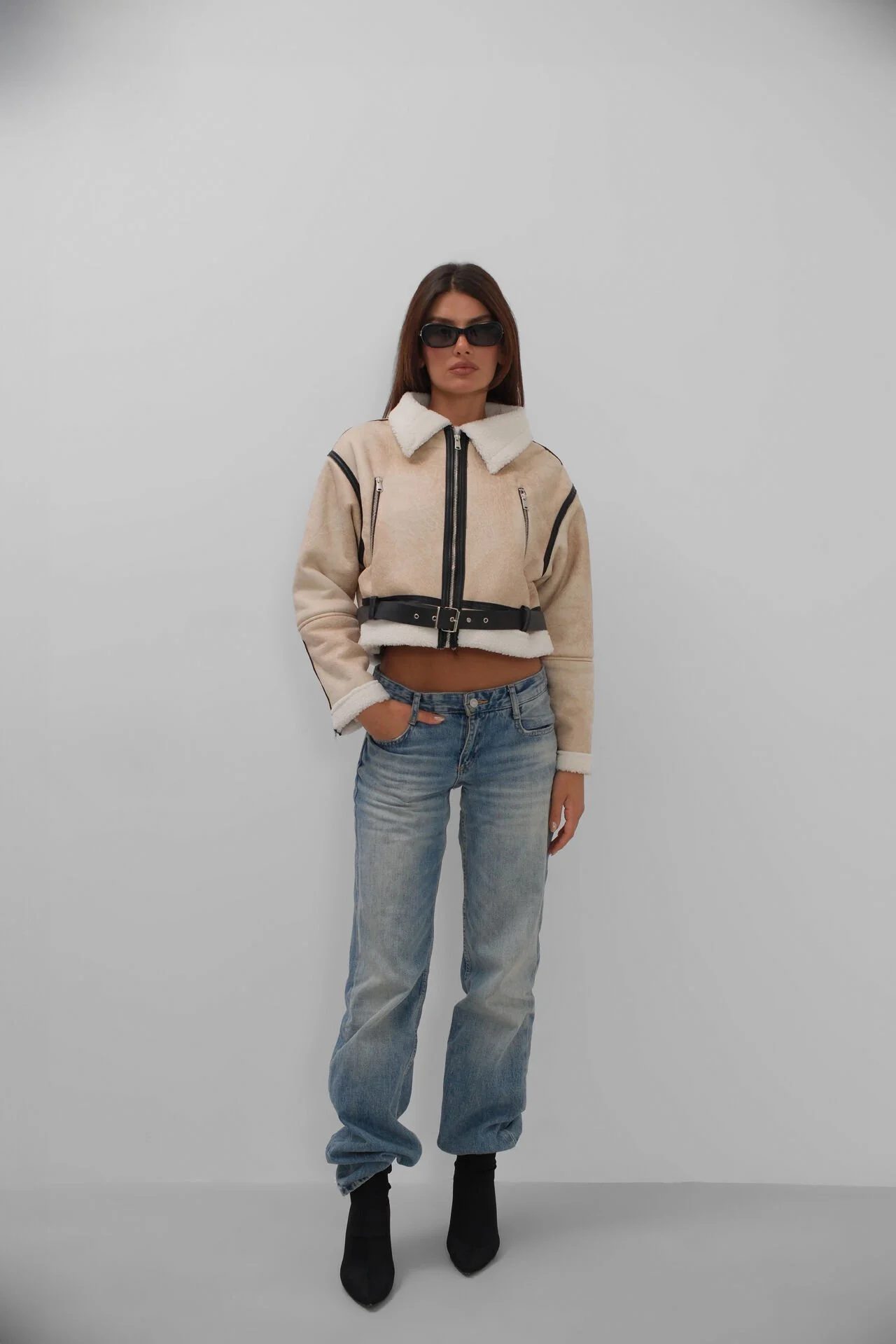5018-1 Jacket Δερματίνη με Γούνα 3009 - Μπέζ - Image 1